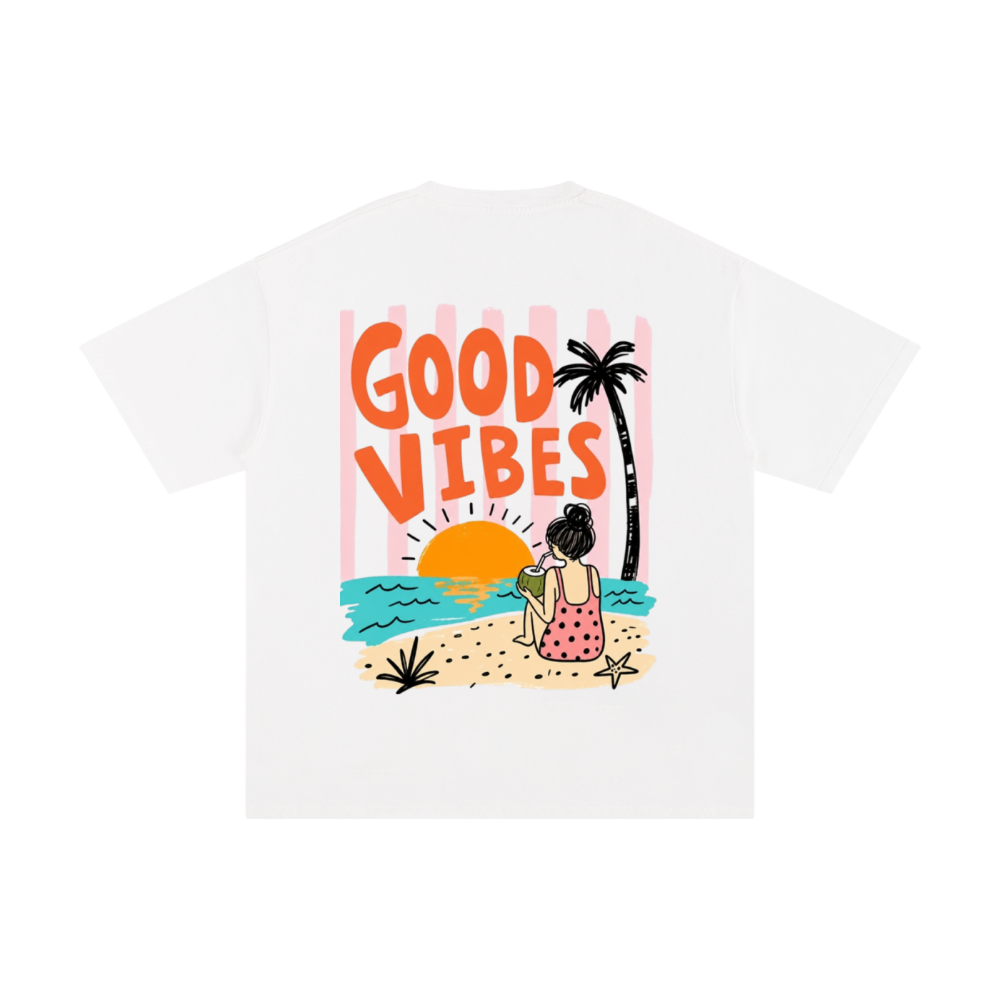 Kindora Pure Cotton Good Vibes T-Shirt