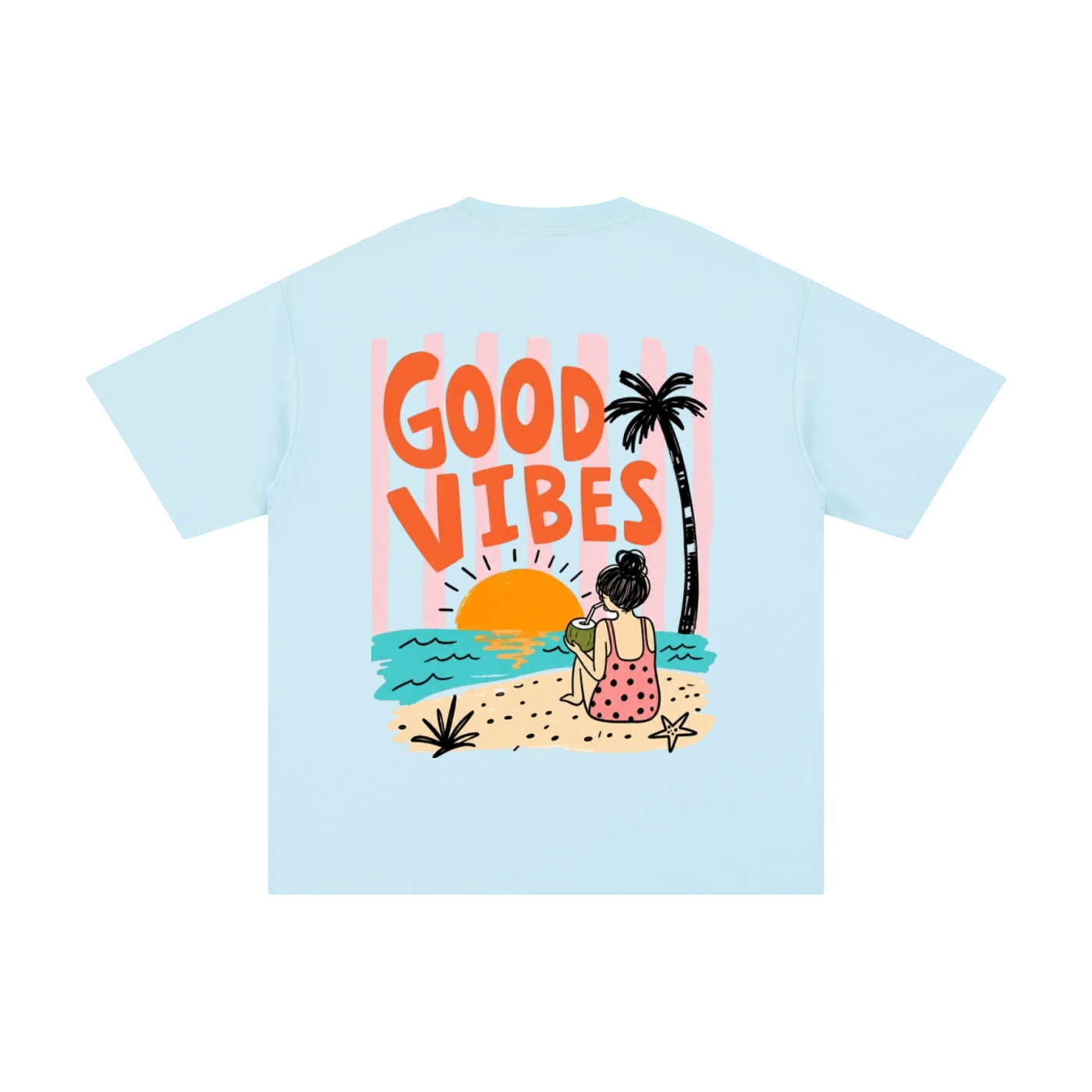 Kindora Pure Cotton Good Vibes T-Shirt